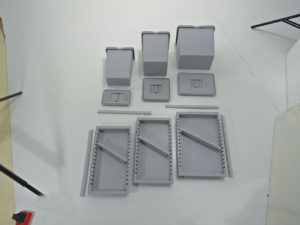 WASTEBIN for KITCHEN DRAWER; ECO module 90 cm Bins 1x15+1x10+1x6L with waste paperholder and 4 trays -PTC28 09050 3F